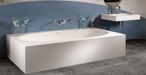 Picture of a bathroom with bath tub and sink