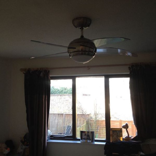 Bedroom with new fan light fitting