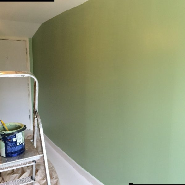 wall painted in green