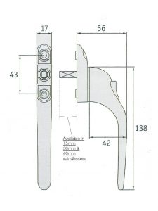 upvc window lock measure diagram 