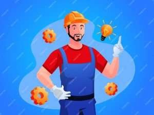 Imagine of a animated handyman -builder